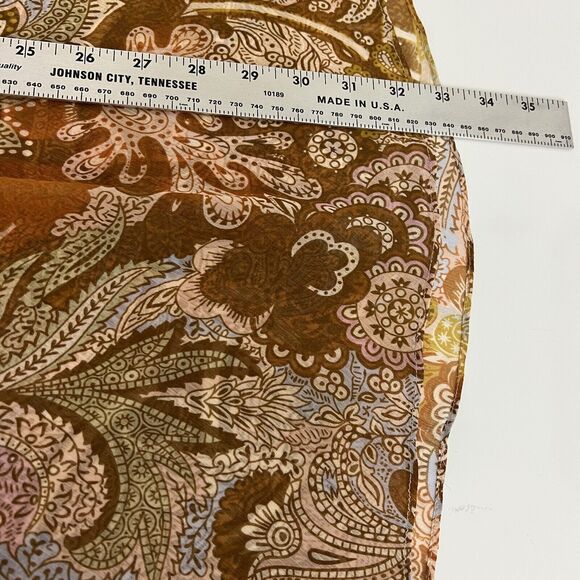 House Of Harlow Womens Chiffon Boho Mini Dress Size Small Floral Paisley Ruffle - Picture 9 of 9